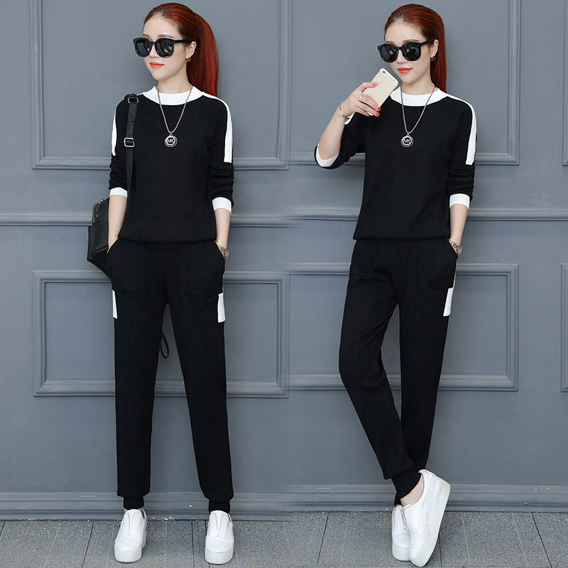 小香风时尚两件套装2017秋季新款洋气女装韩版显瘦气质时髦衣服潮