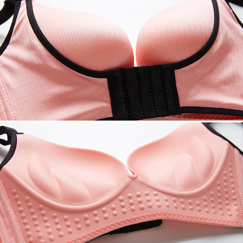 2017款】小胸少女聚拢e杯神器前搭扣无痕无钢圈文胸调整型内衣