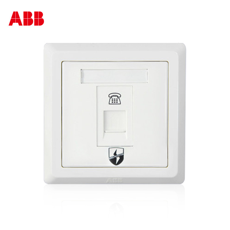 abb开关插座面板德逸白错位五孔三孔16a一二三开tv插座86型一站购