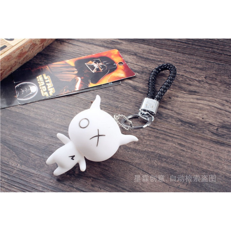 娉语创意情侣钥匙扣 男士女士黑仔白仔车钥匙挂件编织绳钥匙圈