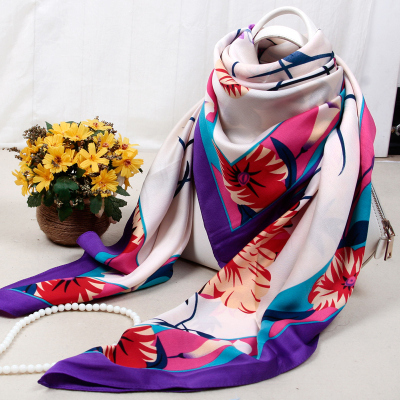 娉语大方巾 女士车用防晒披肩 秋冬围巾丝巾 中国风杭州丝巾 加密加厚