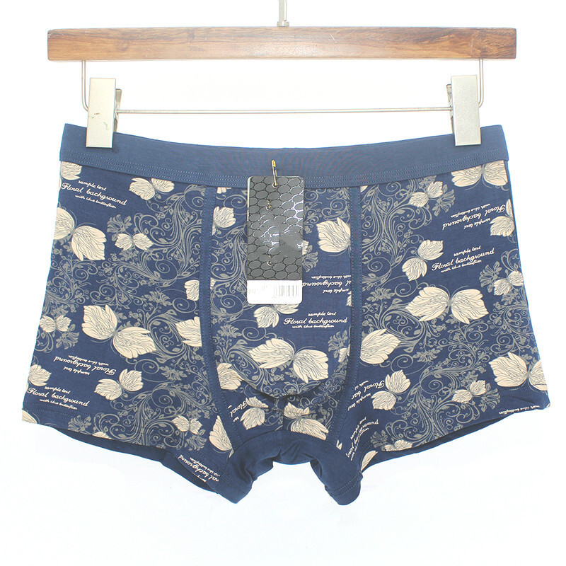 男式内裤平角裤竹纤维棉质面料松透气青年男士四角裤头