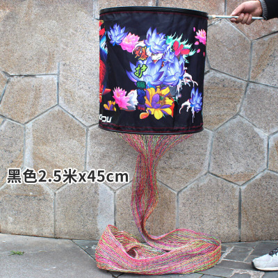 2017新款编织鱼护涂胶防挂双股大力马黑坑竞技鱼护网超大网兜万向定位渔具速干渔护黑色2.5米*45黑坑鱼护