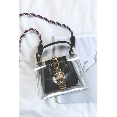 2017新款女包塑料包透明果冻包潮韩版简约单肩包休闲小斜挎包