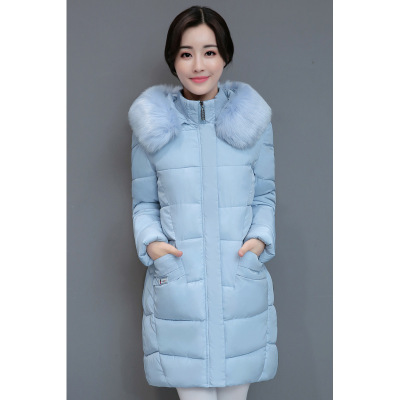 2017秋冬季新款厚实毛领羽绒服宽松中长款外套韩版中老年女装