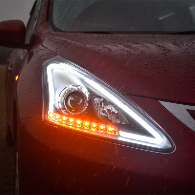 新骐达大灯总成改装led日行灯骐达双光透镜氙气大灯总成大灯总成(有氙气灯)单只七天无理由退货 品质保证