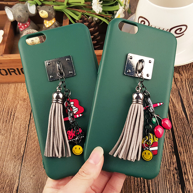 流苏挂饰吊坠oppoa57手机壳硅胶a39保护套墨绿女款创意软壳m个性