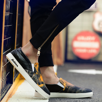 2017春季板鞋男士帆布鞋学院风时尚潮流懒人鞋新款男鞋