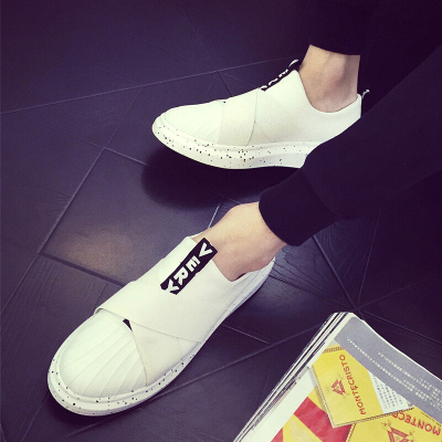 2017新款春季男鞋子韩版潮鞋个性休闲男士一脚蹬懒人鞋潮流帆布鞋透气运动休闲鞋松糕鞋男增高
