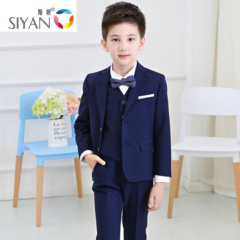 斯妍韩版儿童小西装套装花童外套主持人男孩礼服大童宝宝男童西服小孩