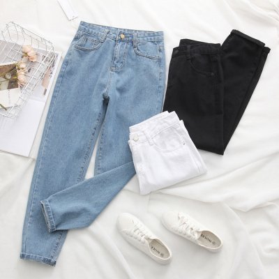 902新款木单本铺.春夏欧美复古BF学生宽松高腰牛仔裤女长裤定制