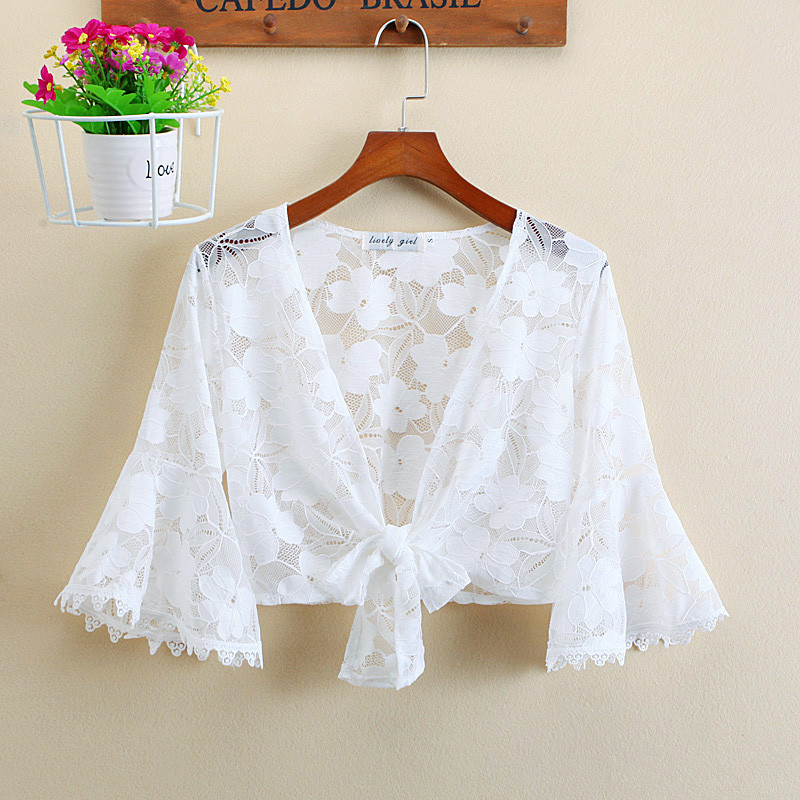 902新款夏季蕾丝小披肩超薄短外套百搭开衫外搭防晒衣短款小坎肩女