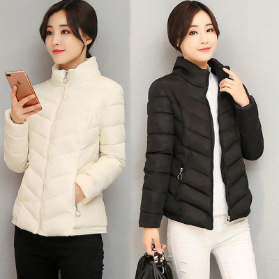 顺崇2017短款外套女实拍冬新款韩版立领修身轻薄羽绒服加厚女棉衣棉袄