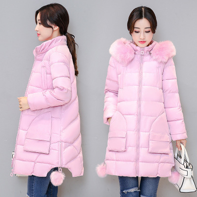 顺崇2017冬季加厚大码孕妇装A版可脱卸帽羽绒服大毛领中长棉服女