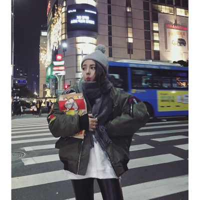 顺崇2017冬季韩国原宿bf外套女韩版学生学院风棒球服棉衣