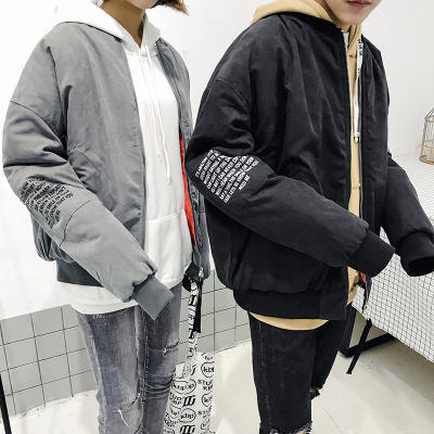 顺崇2017冬季新款棒球领字母印花棉衣(已出大货)不低75元