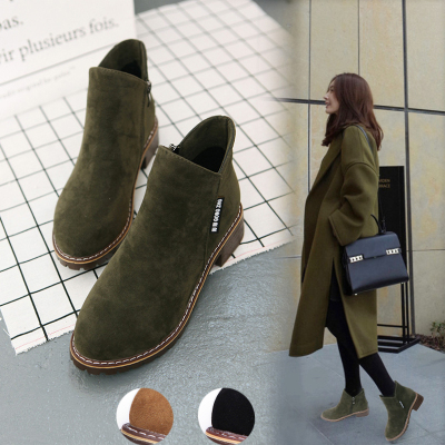 bw9新款马丁靴女英伦风学生韩版原宿短靴百搭粗跟秋季新款2017平底复古潮定制