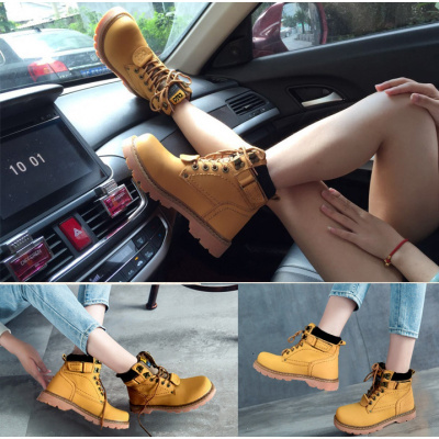 qma新款秋季韩版马丁靴女单鞋原宿大头鞋学生平底短靴女棉靴高帮工装靴冬定制