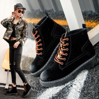 qma新款马丁靴女短靴2017秋冬新款学生英伦风内增高百搭休闲女鞋机车靴子定制