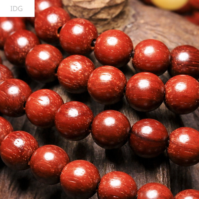 idg小叶紫檀柿子红6mm 108颗手链 木质佛珠手串 款 6
