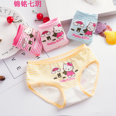 锦铭七玥新款全棉宝宝儿童内裤三角裤 可爱卡通女童婴儿内衣内裤厂