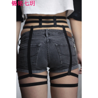 锦铭七玥手工 黑色吊袜腰带吊带女孩女性采用的放养，吊袜带，00132