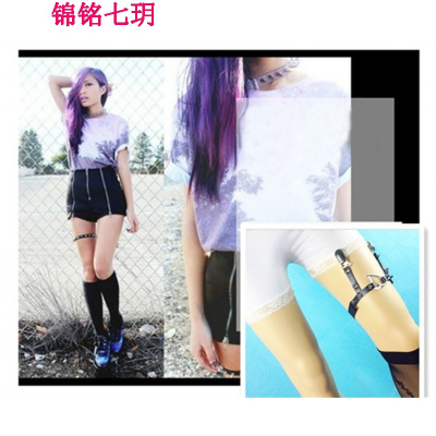 锦铭七玥时尚吊袜带束腿性感心形原宿腿环街拍潮流配饰品