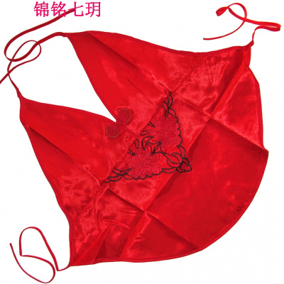 锦铭七玥V领 绸缎肚兜 肚兜 情趣肚兜