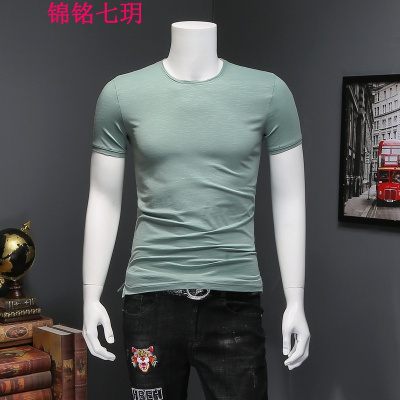 锦铭七玥休闲男装 男士短袖T恤 2018新款短袖T恤夏季圆领修身小衫厂