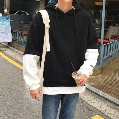 秋季卫衣男连帽假两件套头韩版潮流学生外套秋装长袖