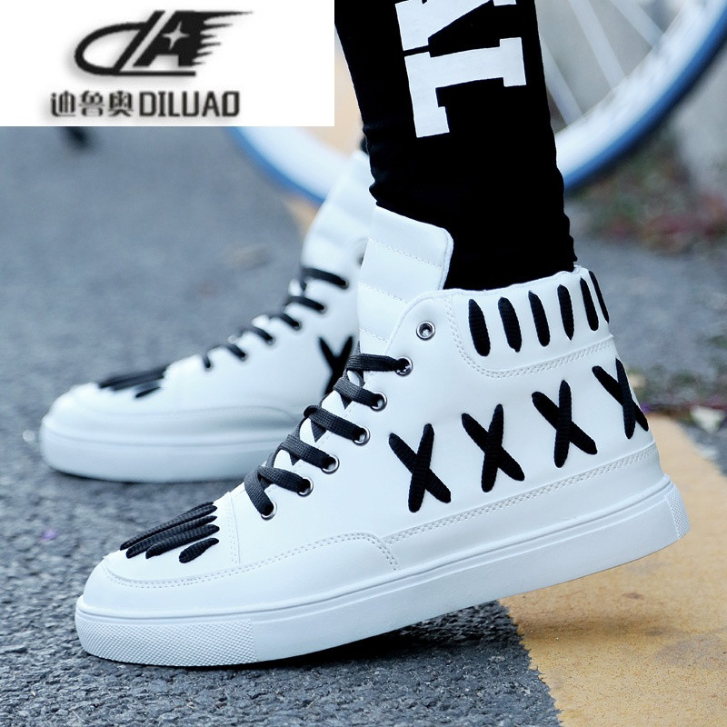 学生高邦街舞鞋tfboys同款男潮中学生朋克高帮鞋男韩版潮流鬼步鞋