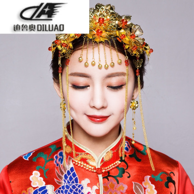 花漾绽放新娘古装头饰秀禾服饰品发饰凤冠中式龙凤褂配饰发钗装