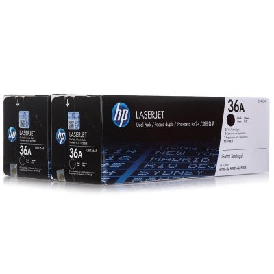 惠普(HP)CB436AF 黑色硒鼓双支装 36A(适用LaserJet P1505n M1120n M1522nf)