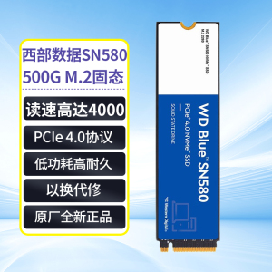 甲骨龙 SN580 500G固态硬盘读速4000MB/s M.2接口(NVMe协议)WD 西数SN580 500GB M.2固态硬盘