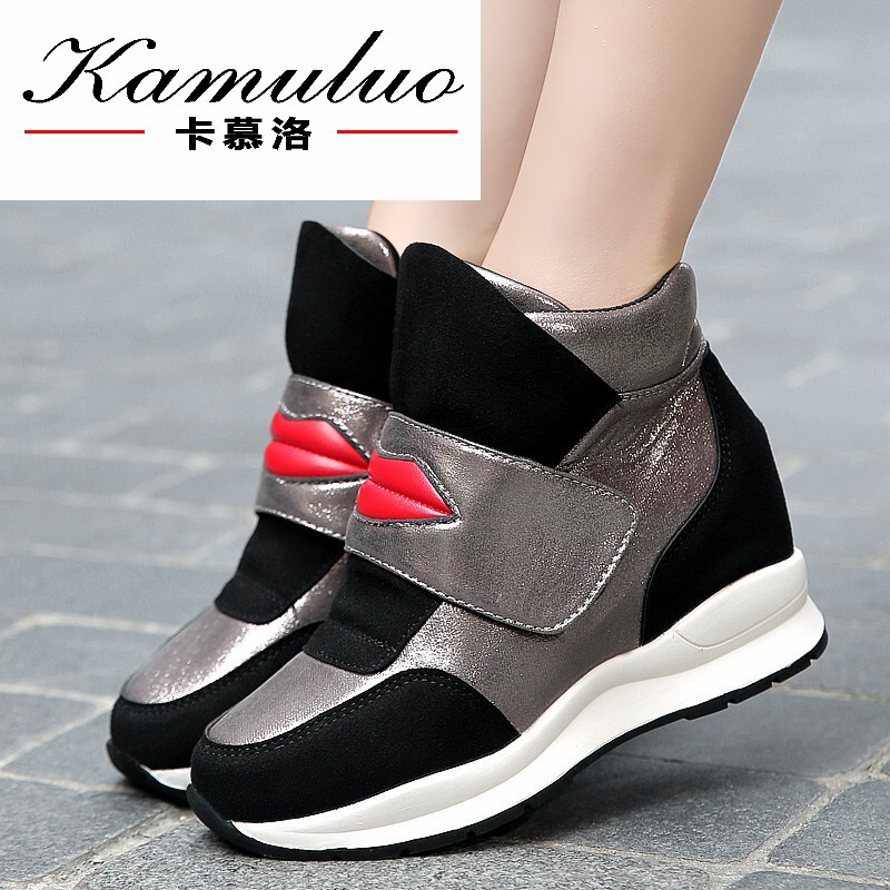 卡慕洛品牌2017秋冬款高帮鞋高中学生女短靴