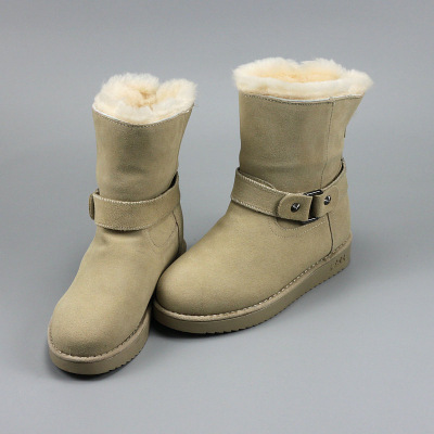 新款厚底雪地靴女冬季保暖加绒韩版中筒百搭防滑时尚学生棉靴