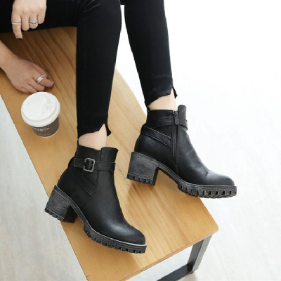 马丁靴女粗跟33大码秋冬小码31高跟32短靴42英伦风40女靴41-43潮