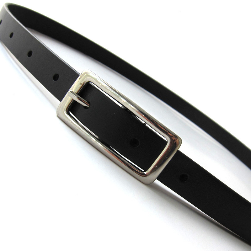 时尚头层牛皮简约百搭针扣配裙子细腰带女士皮小皮带女蓝色裤带