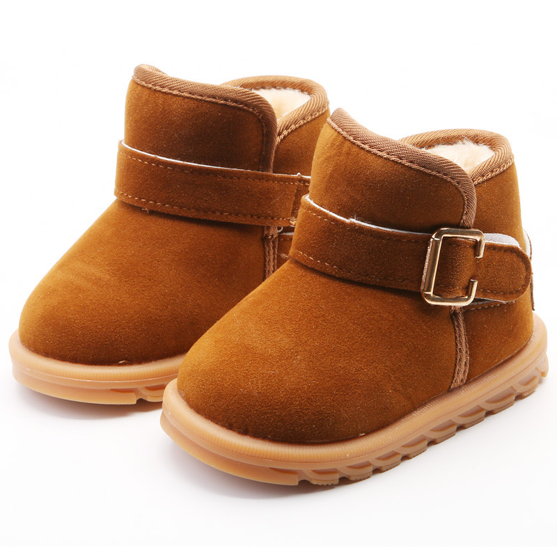 2018儿童雪地靴男童棉鞋小中童防滑女童靴子宝宝加绒短靴加厚2018冬季