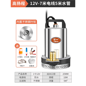 绿一直流潜水泵12V24V48V60V伏电瓶车小型水泵电动车抽水泵农用抽水机