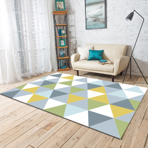 北欧几何地毯客厅沙发茶几卧室床边地毯现代简约家用长方形可水洗都市诱惑