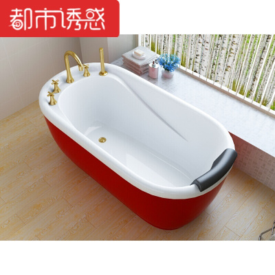 浴缸椭圆型小户型家用淋浴现代水阀小户型独立式沐浴欧式龙头加固都市诱惑
