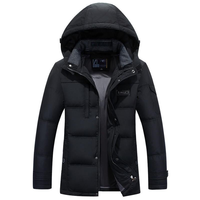 新款反季清仓冬羽绒服男中长款加厚韩版休闲中老年可拆帽男装外套