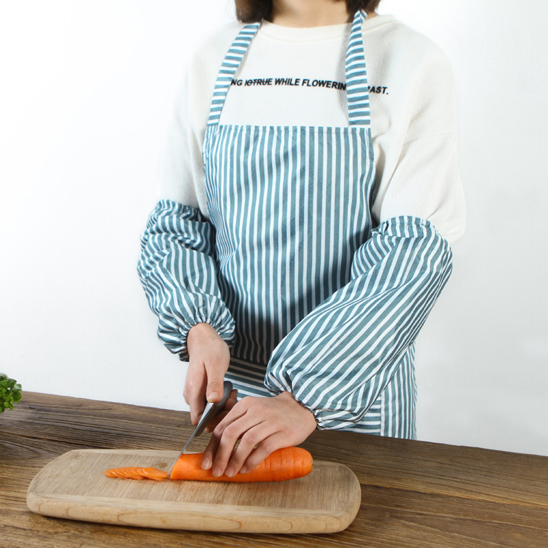 围裙厨房防油污带兜挂脖围腰可爱袖套围裙防水男士罩衣工作服