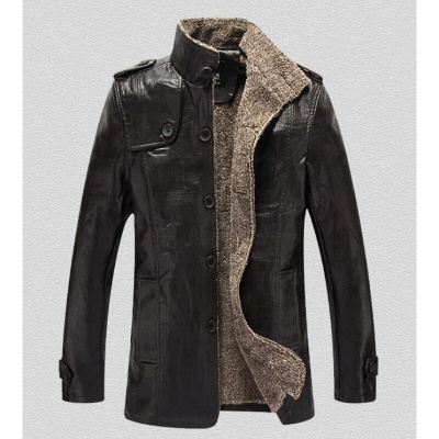 男士欧码皮夹克加肥加大中长款青年皮毛一体皮衣M-8XL