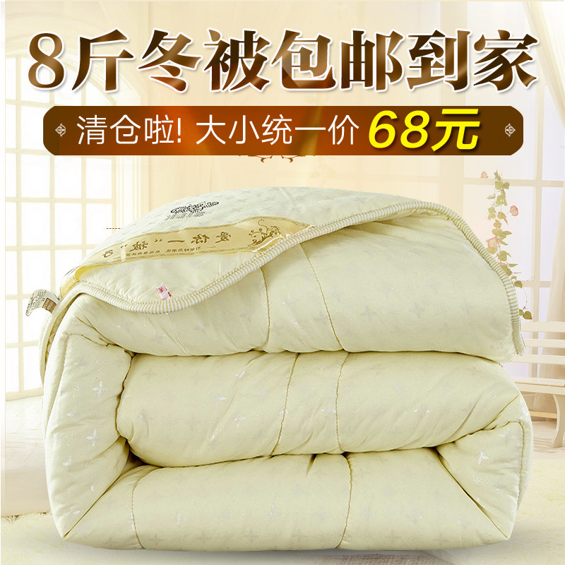 被子冬被 全棉加厚保暖双人春秋太空棉被芯棉被 冬被 8斤