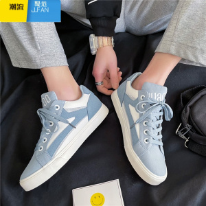 聚范男鞋子潮鞋2022新款帆布鞋男生低帮韩版运动休闲板鞋男款黑色布鞋