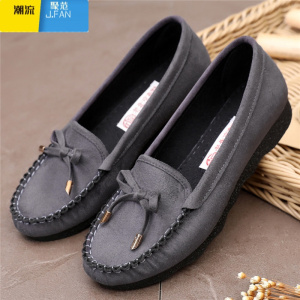 聚范老北京布鞋女鞋平底单鞋黑色工作鞋孕妇妈妈鞋豆豆鞋特大码43