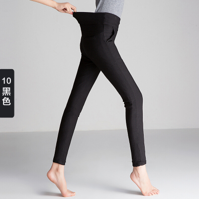 女裤冬季羽绒裤女士外穿高腰加厚白鸭绒显瘦打底裤弹力棉裤黑色5509