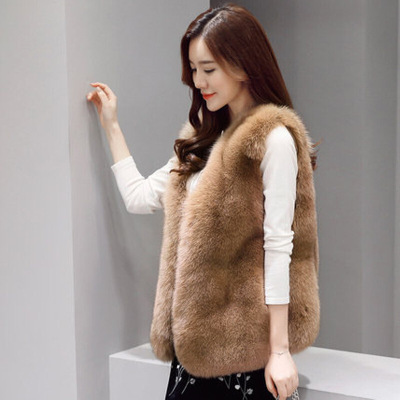 秋冬新款韩版修身海宁整皮狐狸毛皮草中长款女士外套